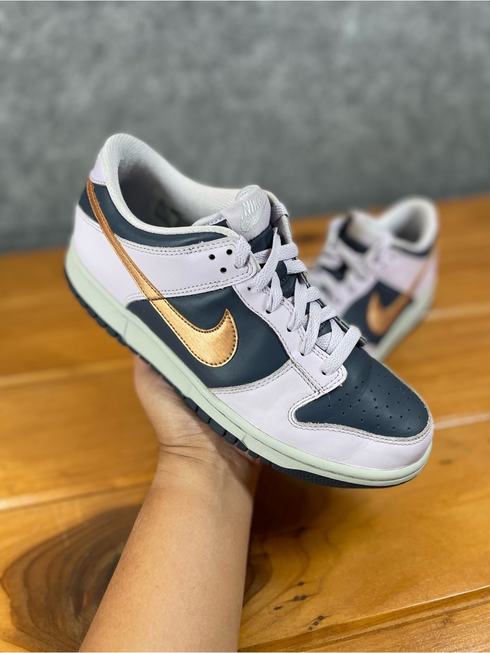 Nike Dunk Low Copper Swoosh 7Y (GS) Womens 8.5 Purple Pastel Coquette DX1663-400 - Picture 14 of 16